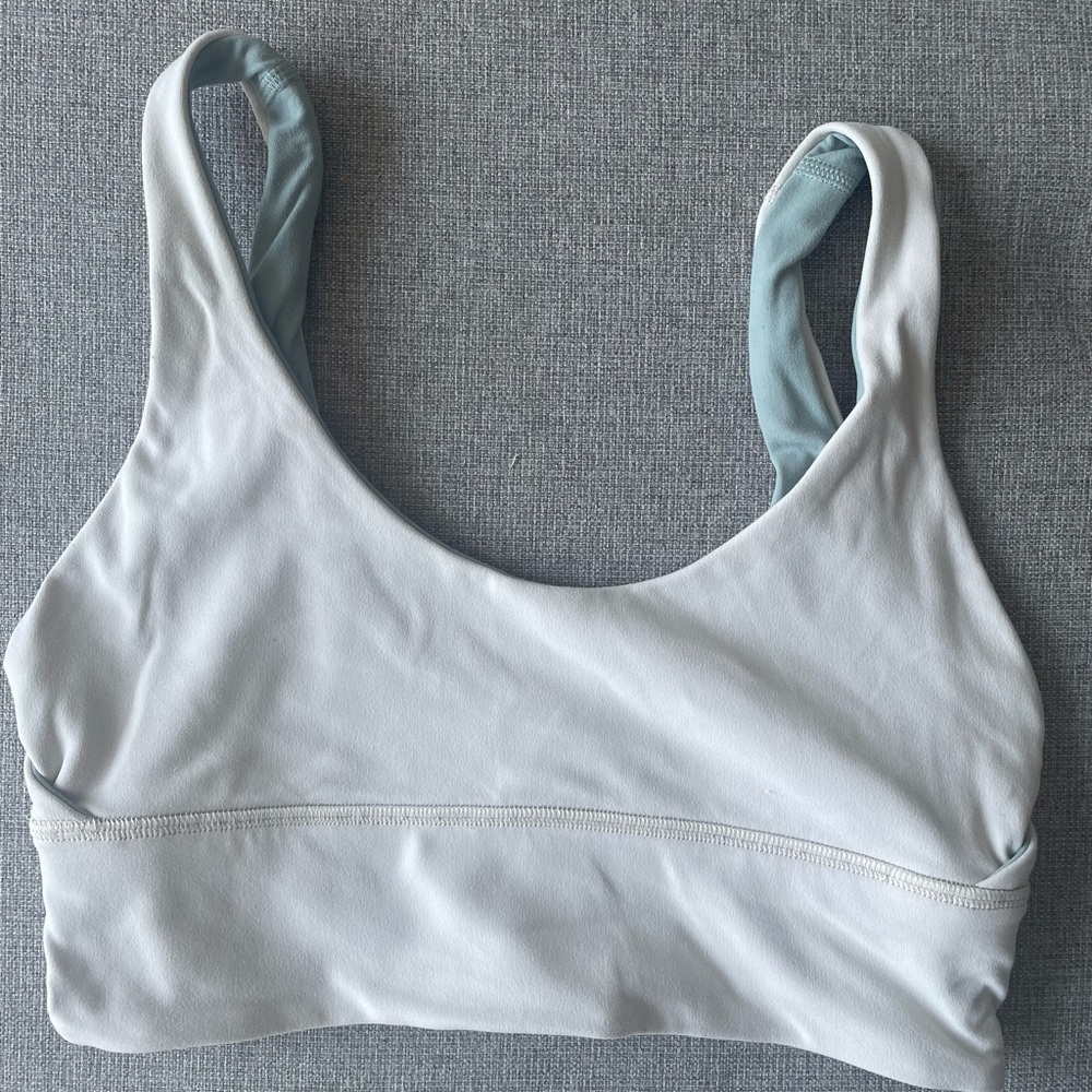 lululemon athletica White and Light Blue Sports Bra
